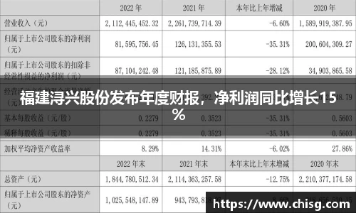 福建浔兴股份发布年度财报，净利润同比增长15%